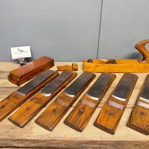12" Patternmakers Beech Rounding Plane with 6 Interchangeable Soles