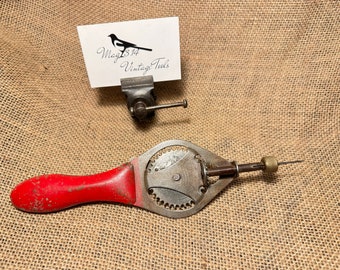 Unusual Vintage Pressed Steel Egg Beater Style Drill