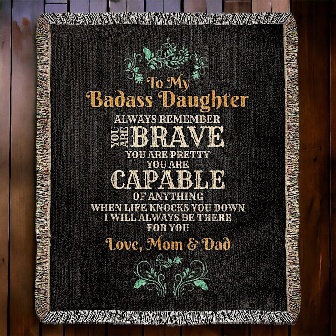 To My Badass Daughter Blanket Daughter Christmas Birthday Graduation