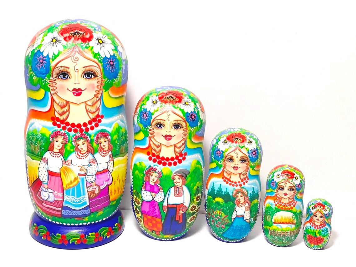 75 19 cm Ukraine nesting dolls ukraine art dolls Etsy