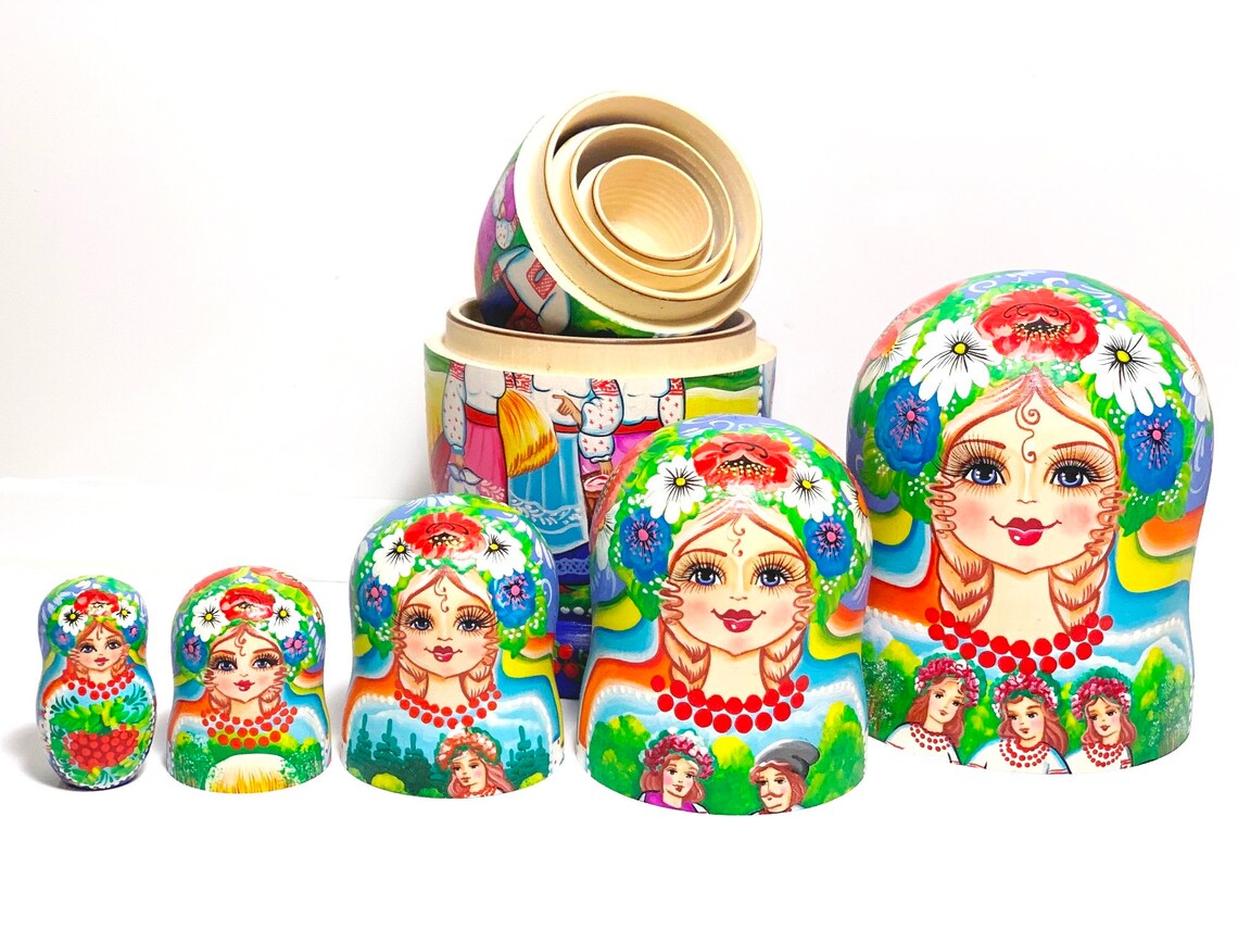 75 19 cm Ukraine nesting dolls ukraine art dolls Etsy