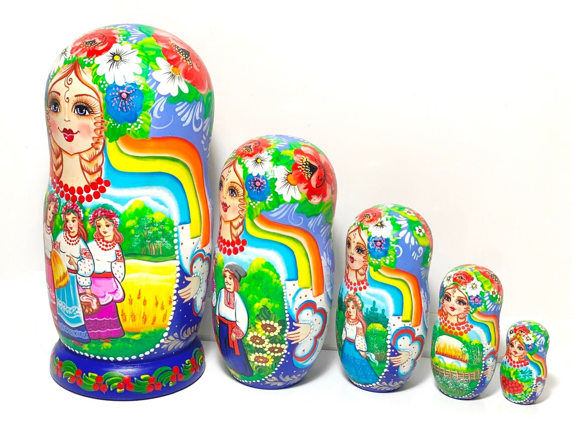 75 19 cm Ukraine nesting dolls ukraine art dolls Etsy