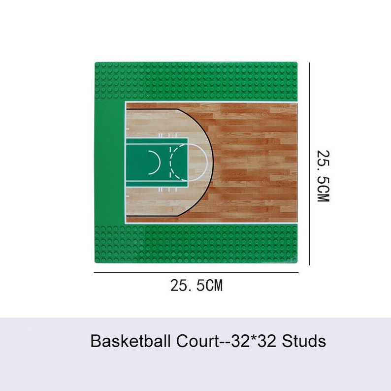 City Series Building Scene Kit DIY Baseplate 32*32 Studs 10*10 inches Compatible with Major Bricks Sport Field Court