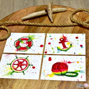 4er-Set Postkarten im Melonendesign