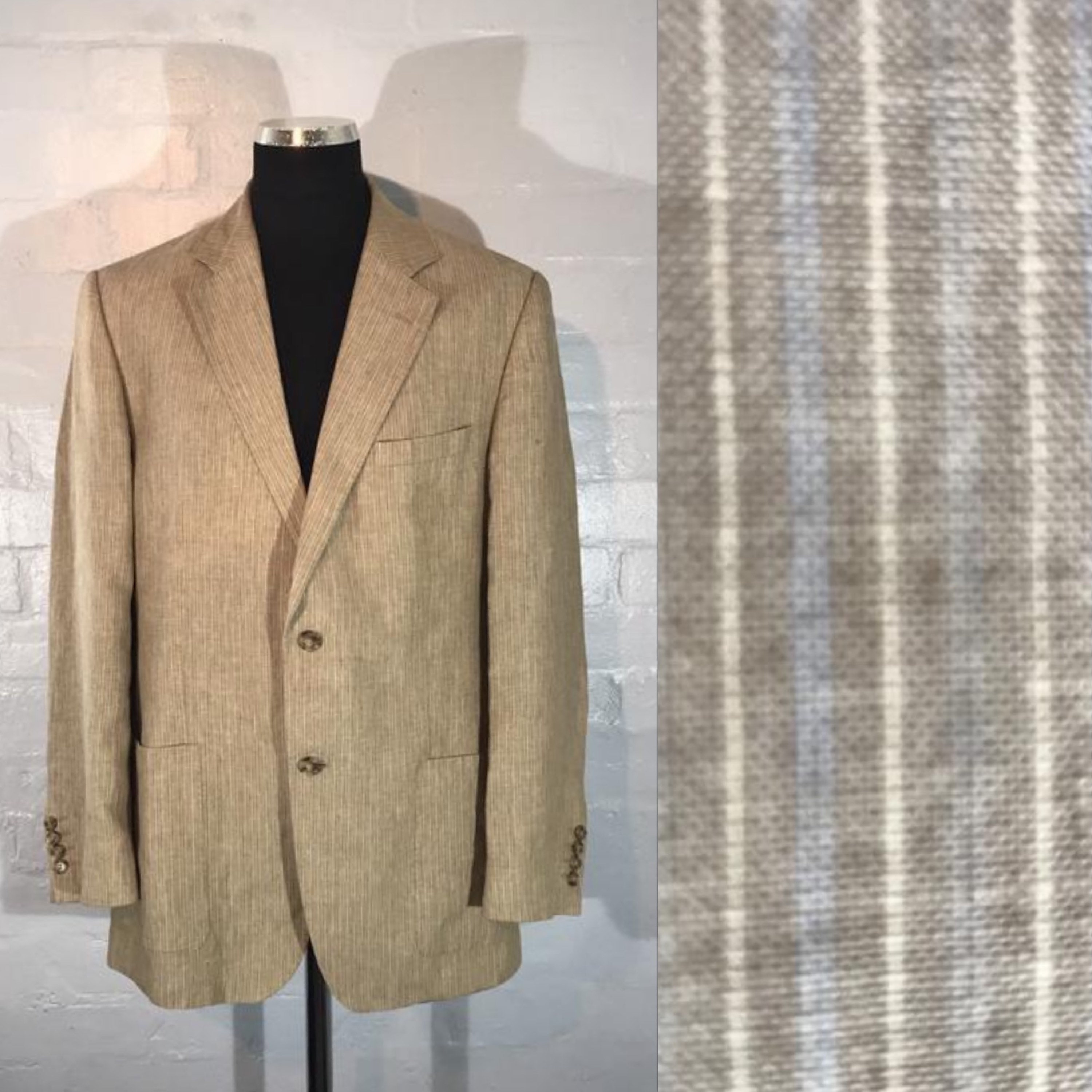 Image of 90S Linen Sports Jkt-Blazer-stripe"Jaeger"