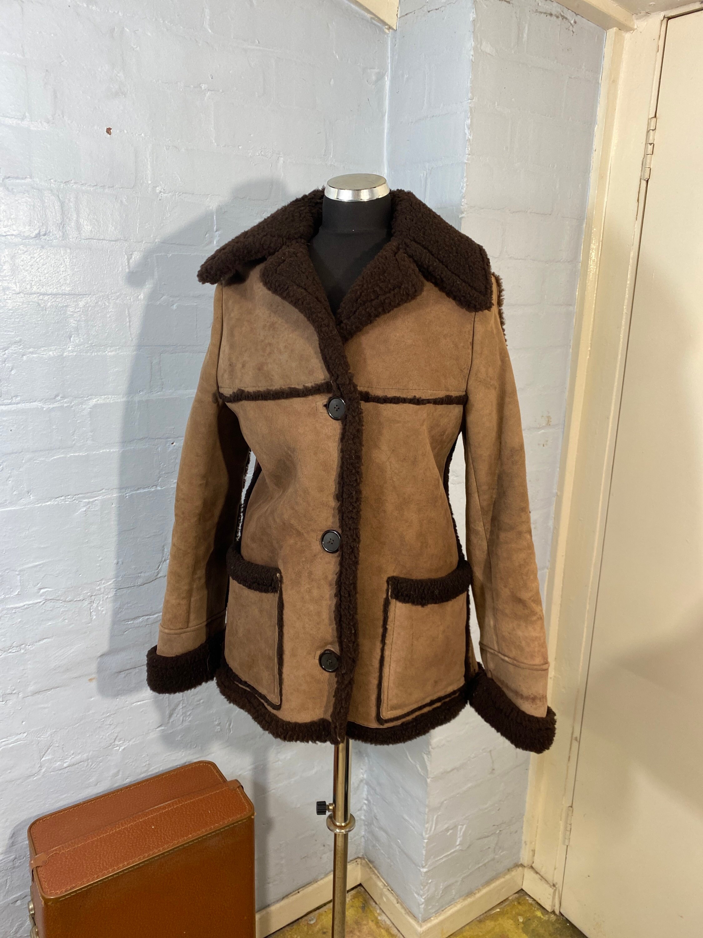 S 70s Sheepskin Ladies Coat Antartex 