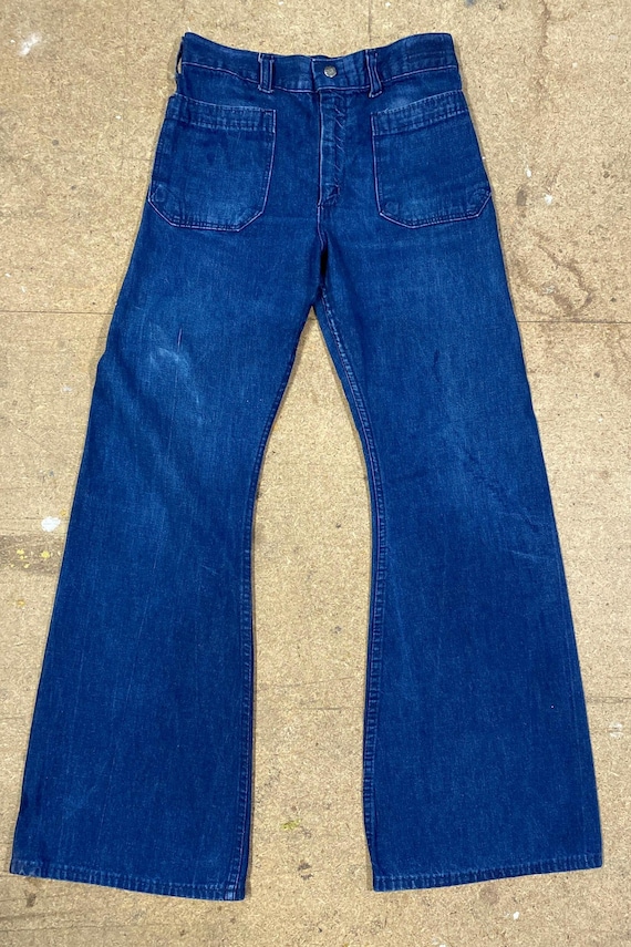 Vtg Navdungaree Denim Flared Pants Naval Deck Pants Stencil Vtg Navdungaree Denim Flared Pants Naval Deck Pants Stencil