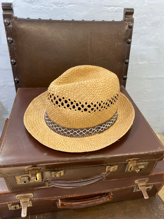 Vtg 80s straw hat- straw bucket hat-summer hat - … - image 5