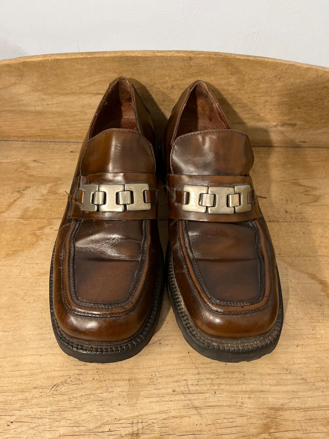 Vtg 90s Chunky Base Gents Shoes-stacked Loafer Shoes Mod - Etsy UK