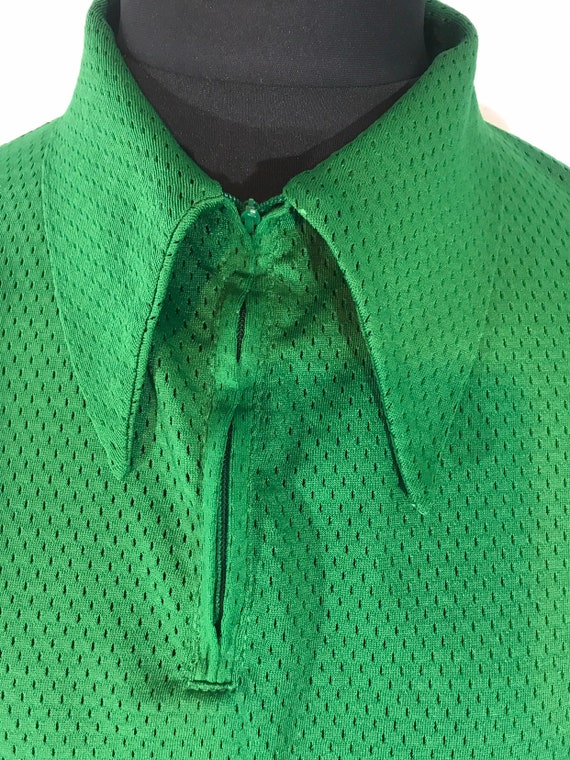 Vtg US Sports shirt-Zip-dagger collars "Sand knit