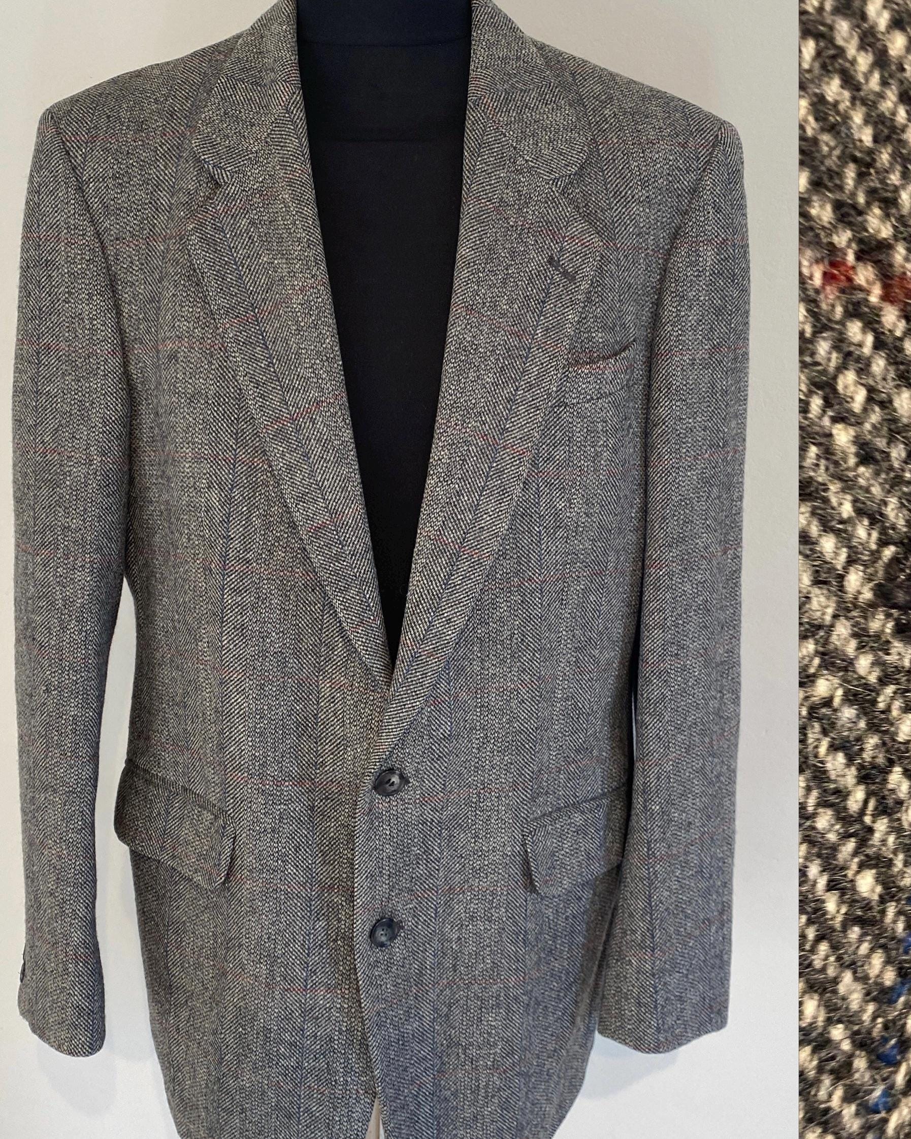 Veste Homme Marks And Spencer Pure Laine - Taille 46 (117cm), Gris Rayures, Occasion Très Bon état