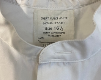 Vtg 16.5”- 60s collarless shirt”Henry Bannerman”