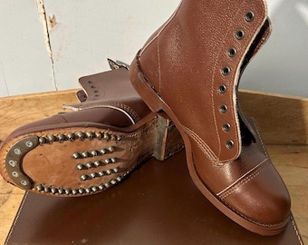 Vintage antieke laarzen "Beva" gemaakt in Engeland - genageld, met de hand gemaakt, dode voorraad