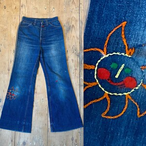 Rare Vintage 70s Flare Denim Jeans, Vintage Flare Jeans, Vintage