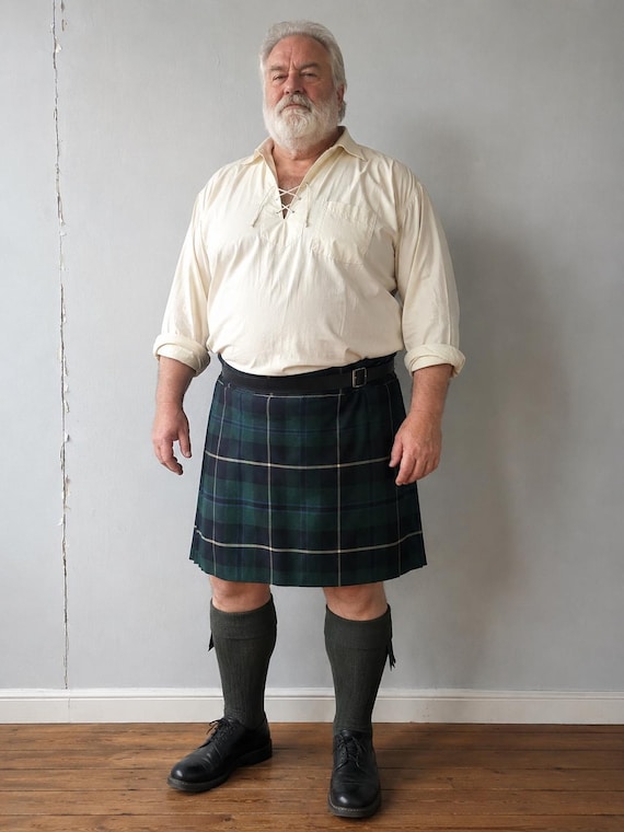 Vtg gents 44”  Scottish kilt- Douglas Tartan - Authentic woven Tartan - designed in Scotland