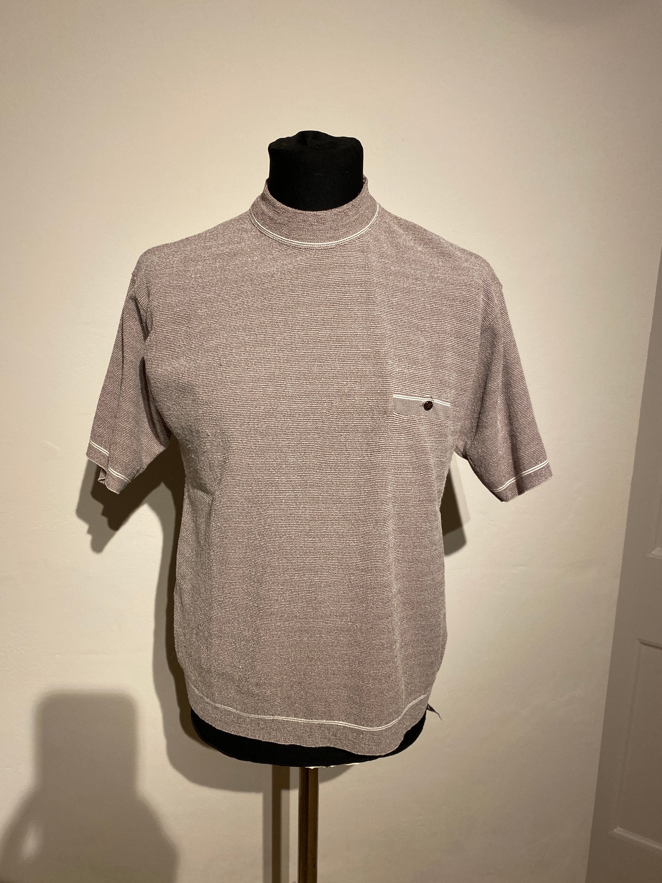 Image of Vtg 60S Turtle Neck Polo Shirt Jcpenny"Boucle"