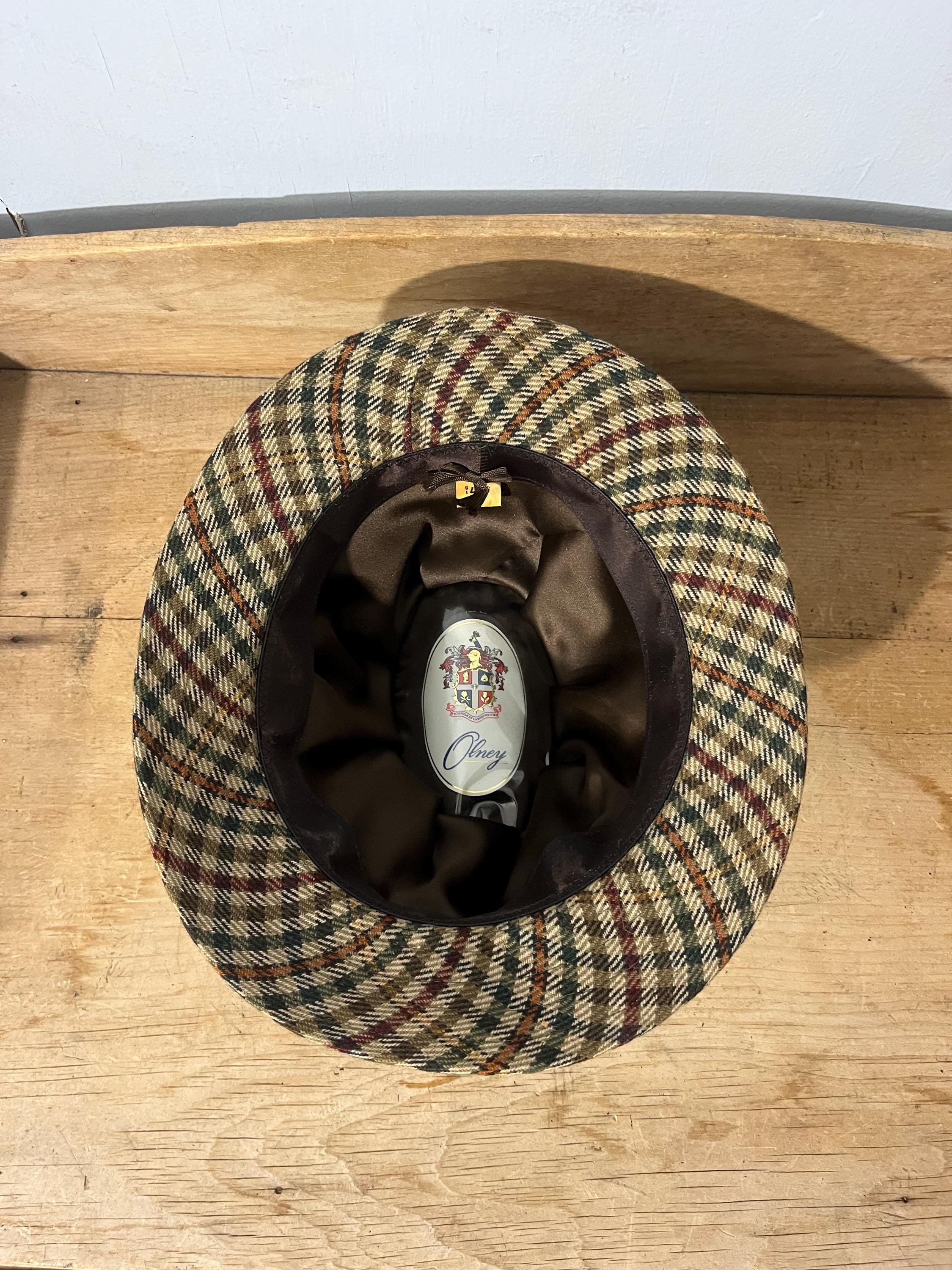 Vtg Tweed Deerstalker Hat by Iconic Hat Maker “olney” 58cm 7-1/8