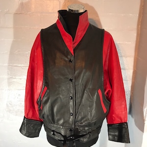 Vtg 80s leather womens jkt