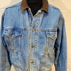Vtg 80s lined denim jkt suede collar”Next”