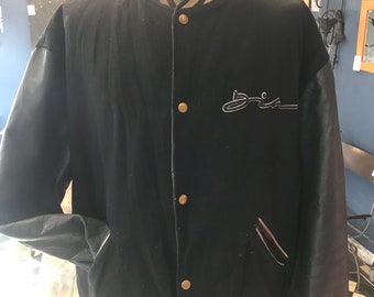 Vtg baseball  jkt - leather sleeves