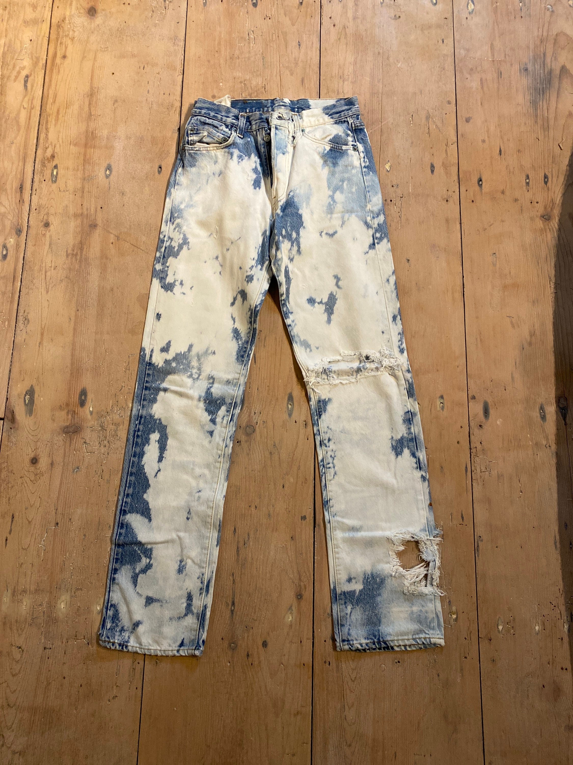 Vtg Levi 501 bleached trashed jeans punk skinhead mod made in USA