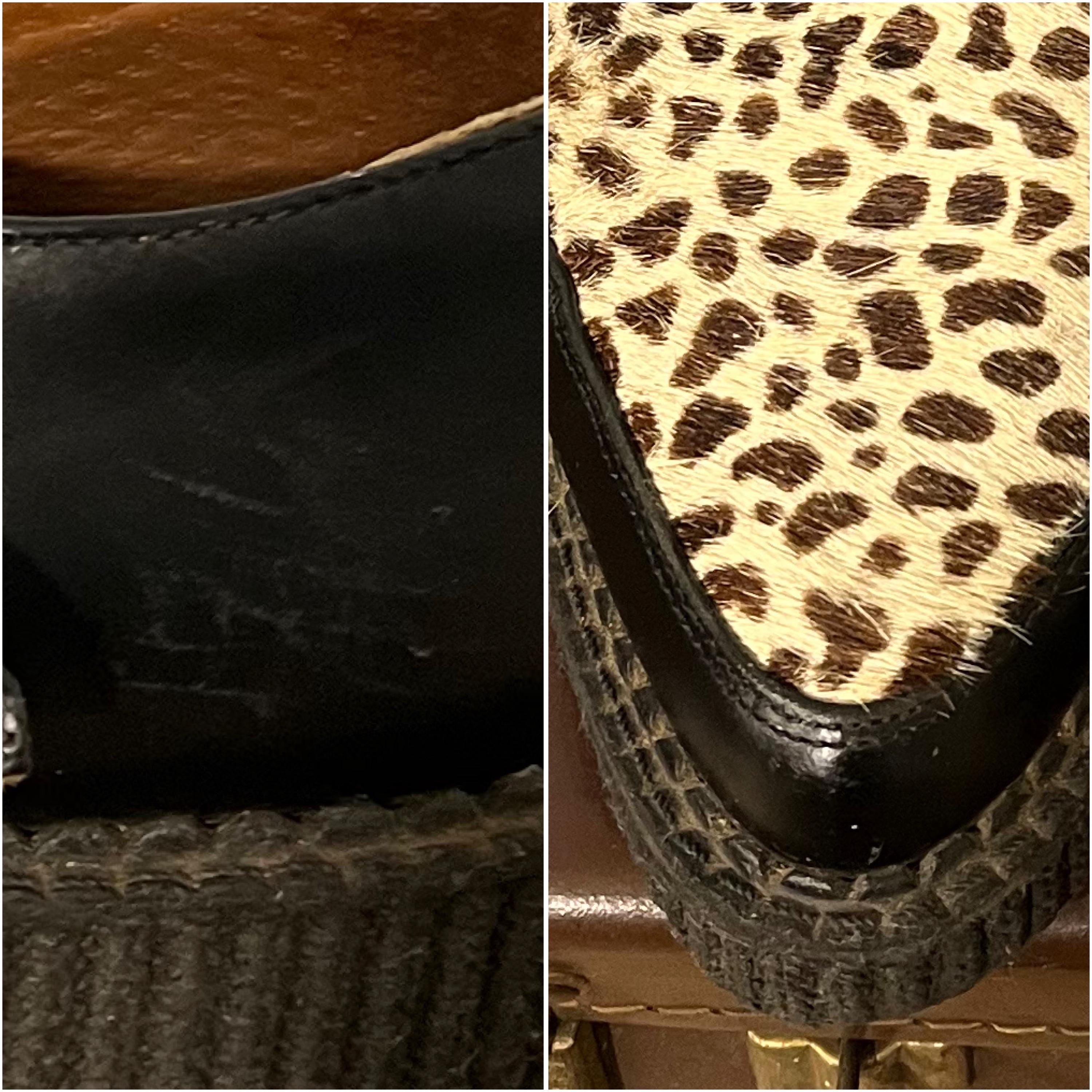 Vtg 7 80s Original Brothal Creepers With Leopard Print Fur  display picture 1