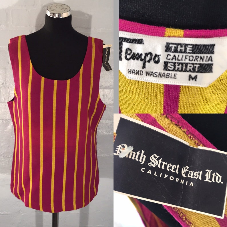 California shirt Tempo Vtg 70s ladies vest top