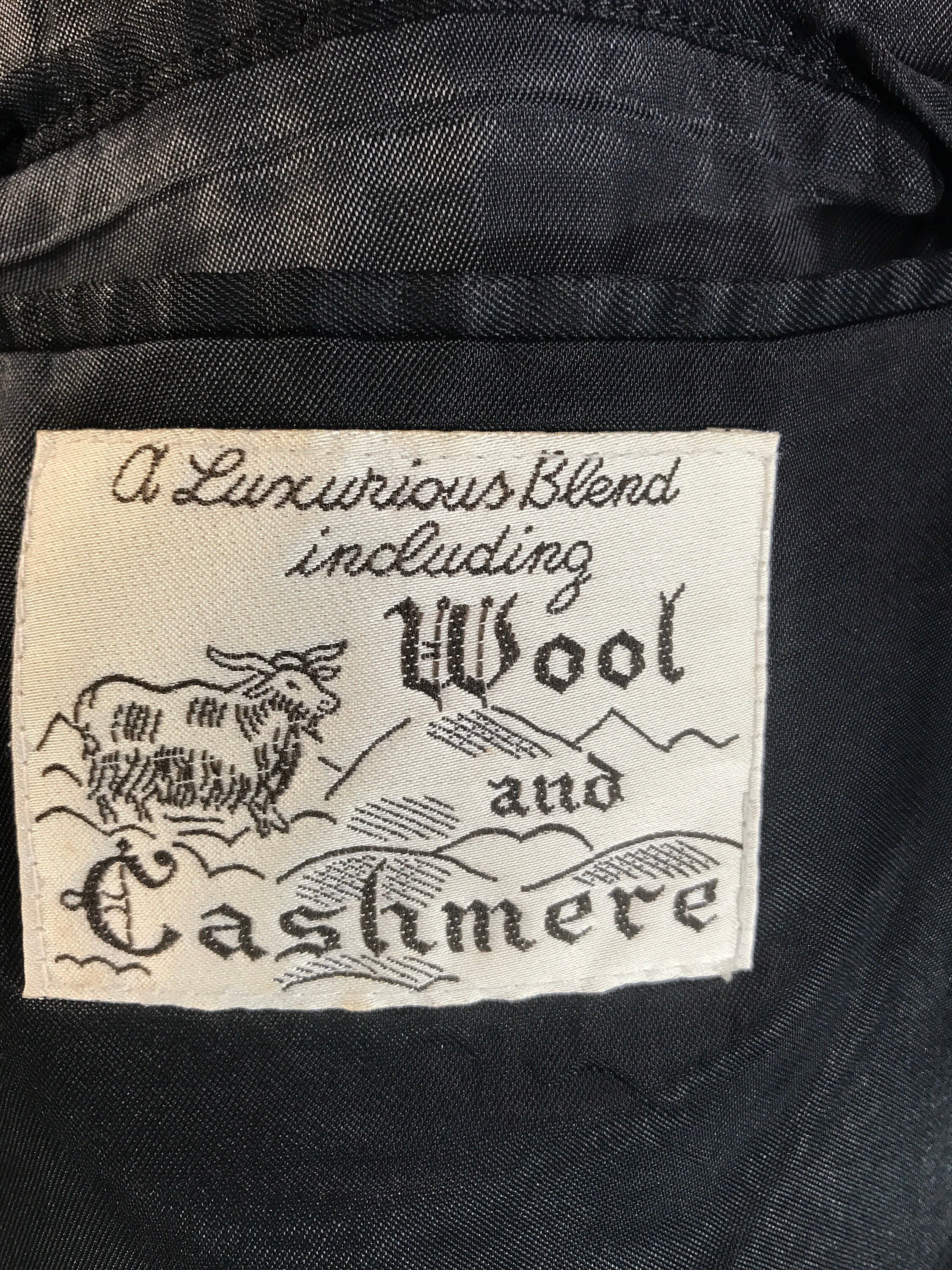 Image of Vtg Mens Gray Wool & Cashmere Coat -" Wellington Executive Est 1946