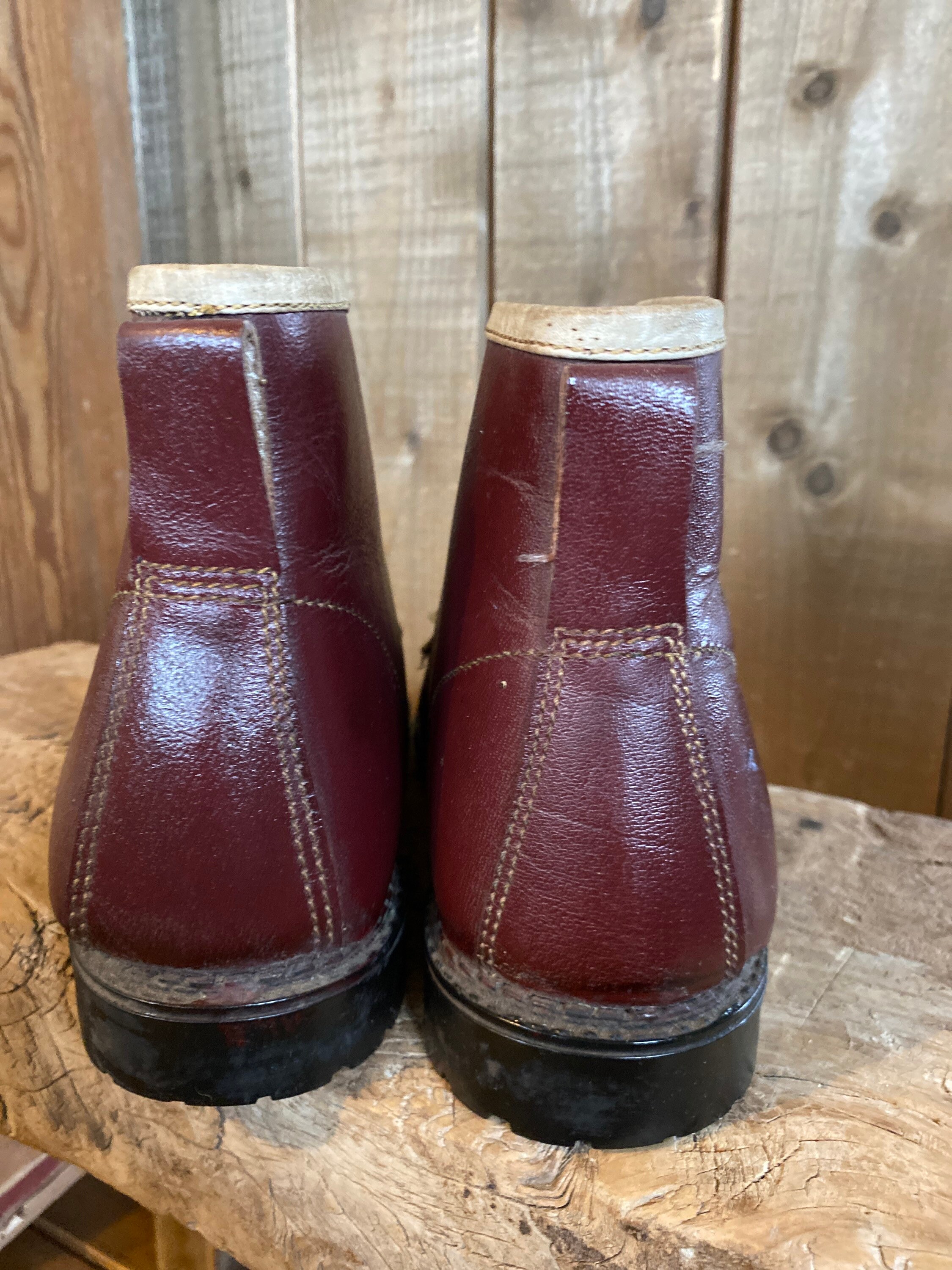 【as\"on】BUDDY EYELET BOOTS Vtg BOULET Western Cowboy Indian Rockabilly Spurs Metal Toe