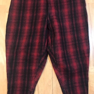 Vintage Woolrich hunting trousers-40s shadow plaid - breeches-donut metal buttons