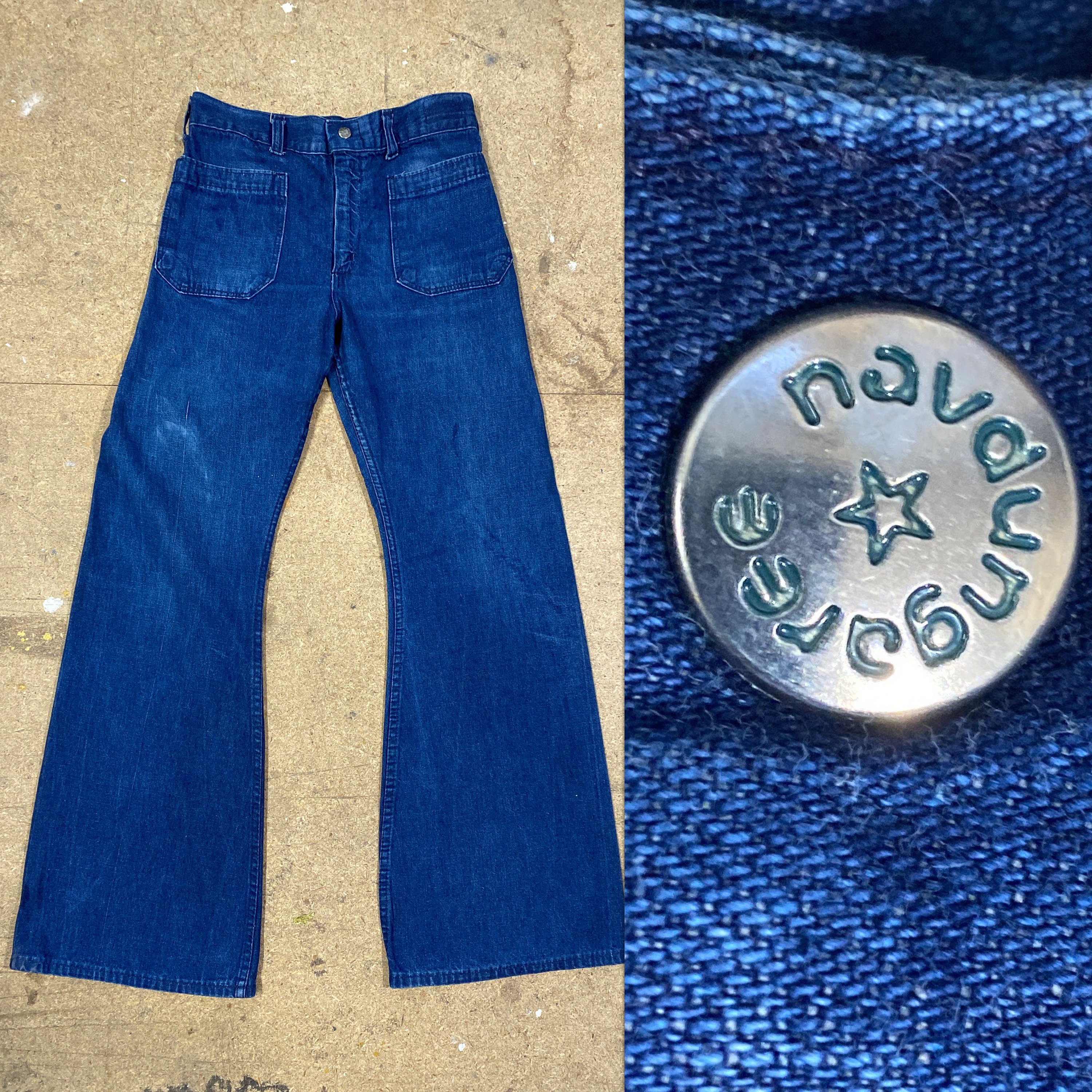 Vtg Navdungaree Denim Flared Pants Naval Deck Pants Stencil - Etsy
