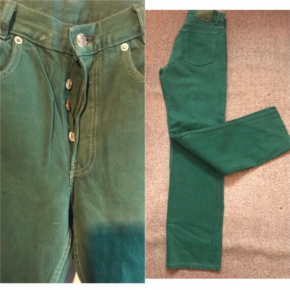 green levi jeans