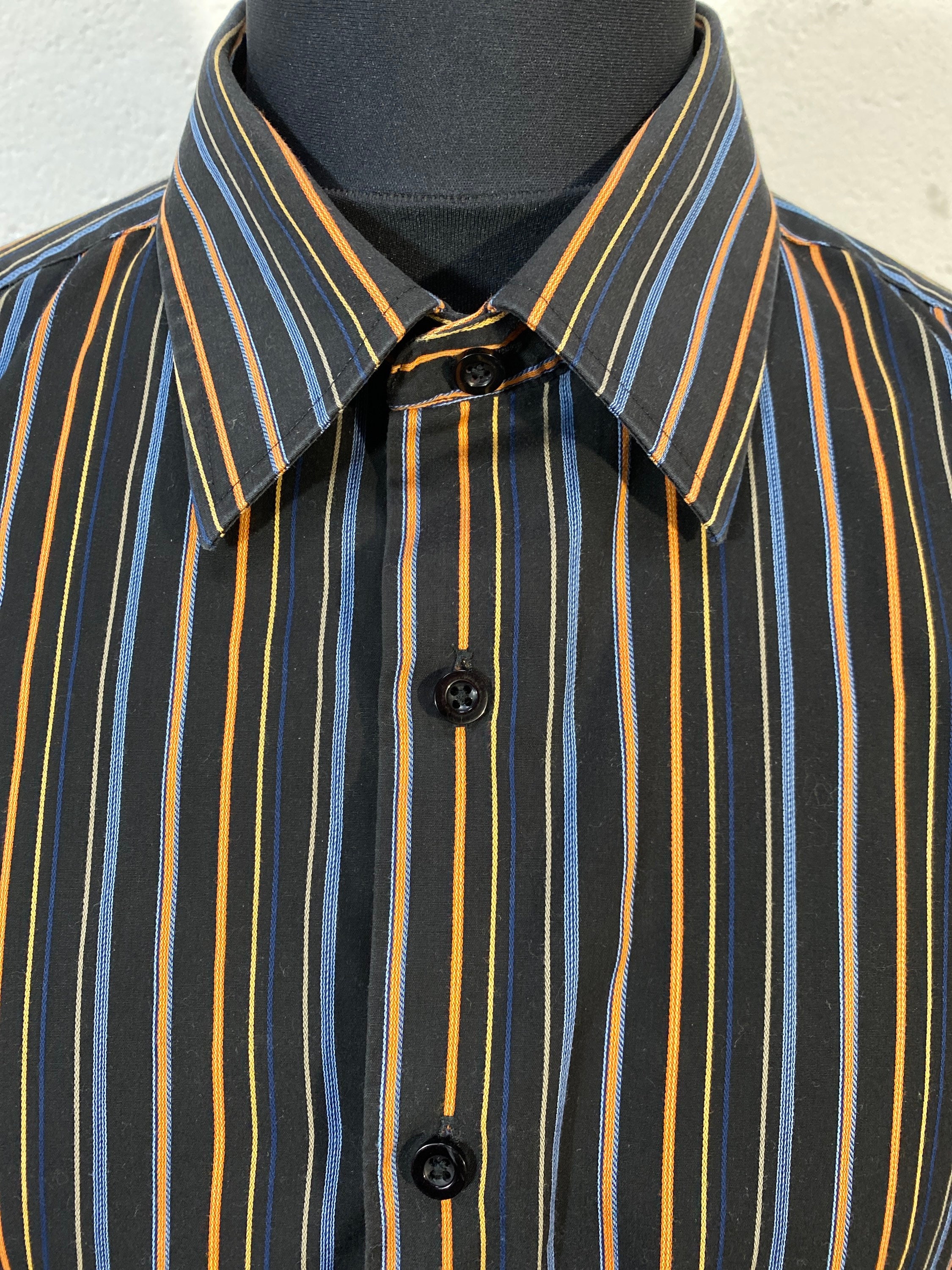 Image of Vtg 90S Stipe Gents Shirt "Bhs "