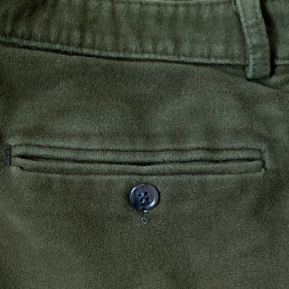 Vtg Gents Moleskin Trousers Dark Green 