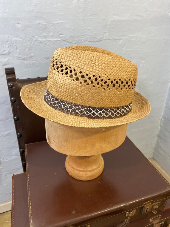 Vtg 80s straw hat- straw bucket hat-summer hat - … - image 7