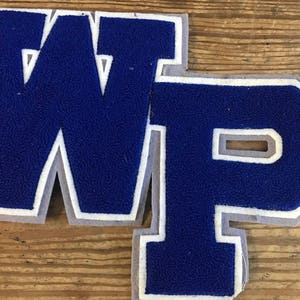 Patches 11”-8” W-P flock letters-new-dead stock see on 80s