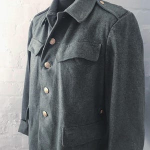 Vtg 50s swiss wool military jkt-coat(short) - Epaulettes