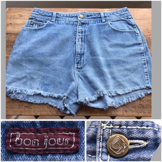 Vtg 34”w shorts 70s denim cut offs“Bon jour”made … - image 1