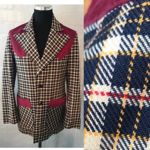 Vtg 70s western  jkt- velvet trim- tailored - no labels
