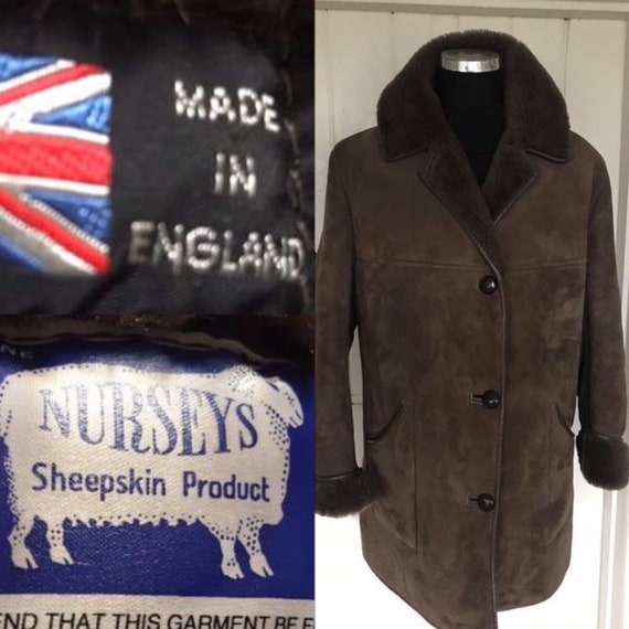 Vtg 70s suede - shearling coat
