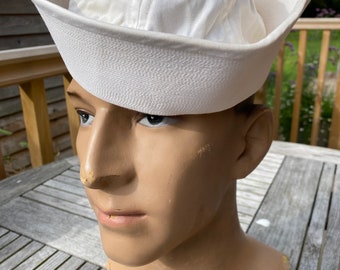 Vtg US Navy Sailor Size 7 Bucket Hat”dixie” Cup Hat Stencil