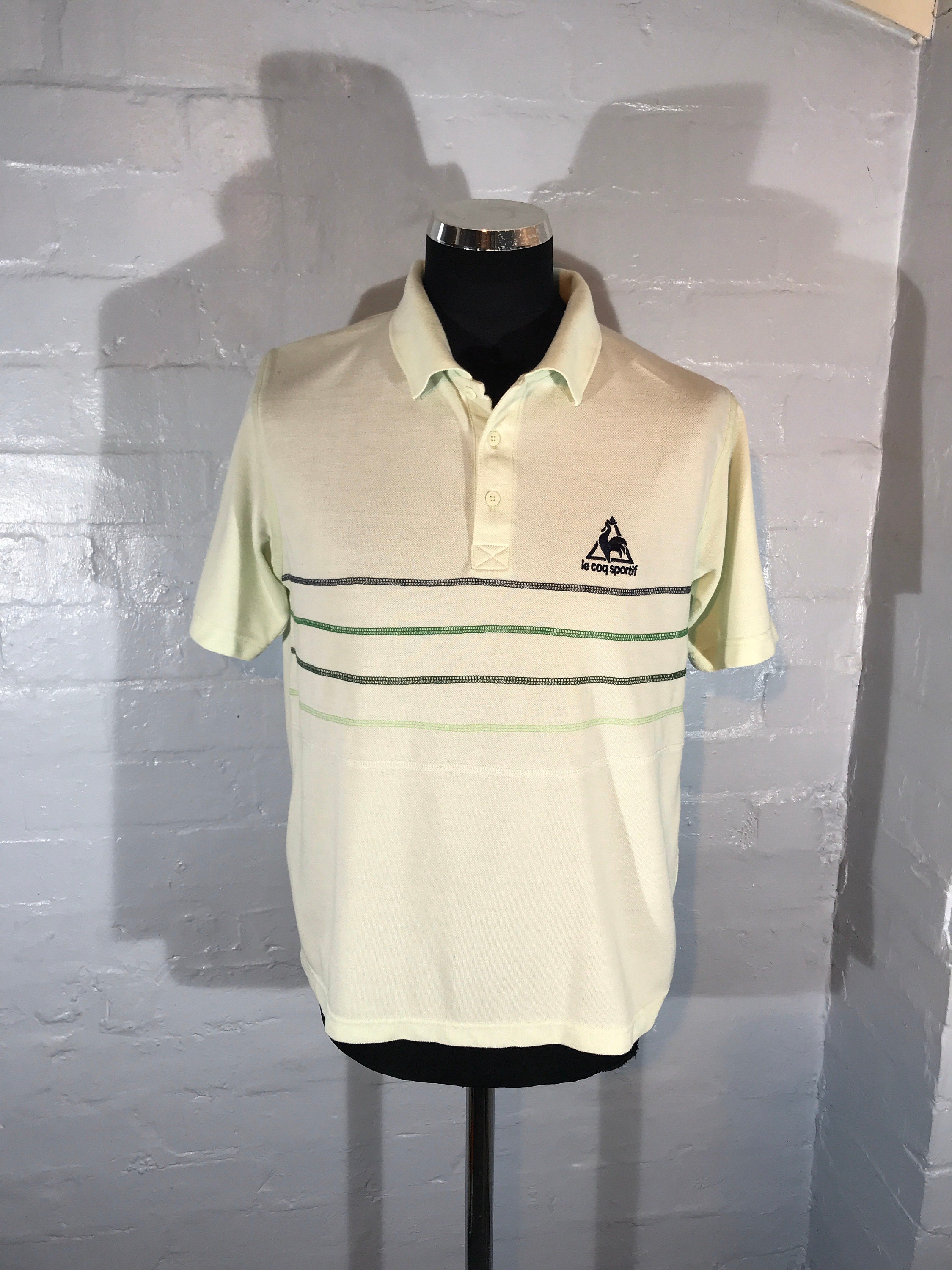Image of Vtg Le Coq Sportif Polo Shirt Pale Green