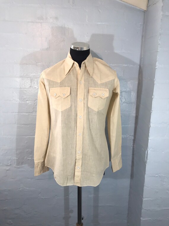 Vtg 70s shirt new dead stock dagger collars made i