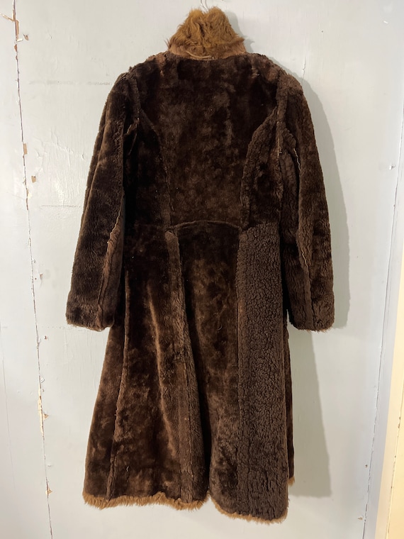 Vtg 70s suede fur penny lane long coat - image 10