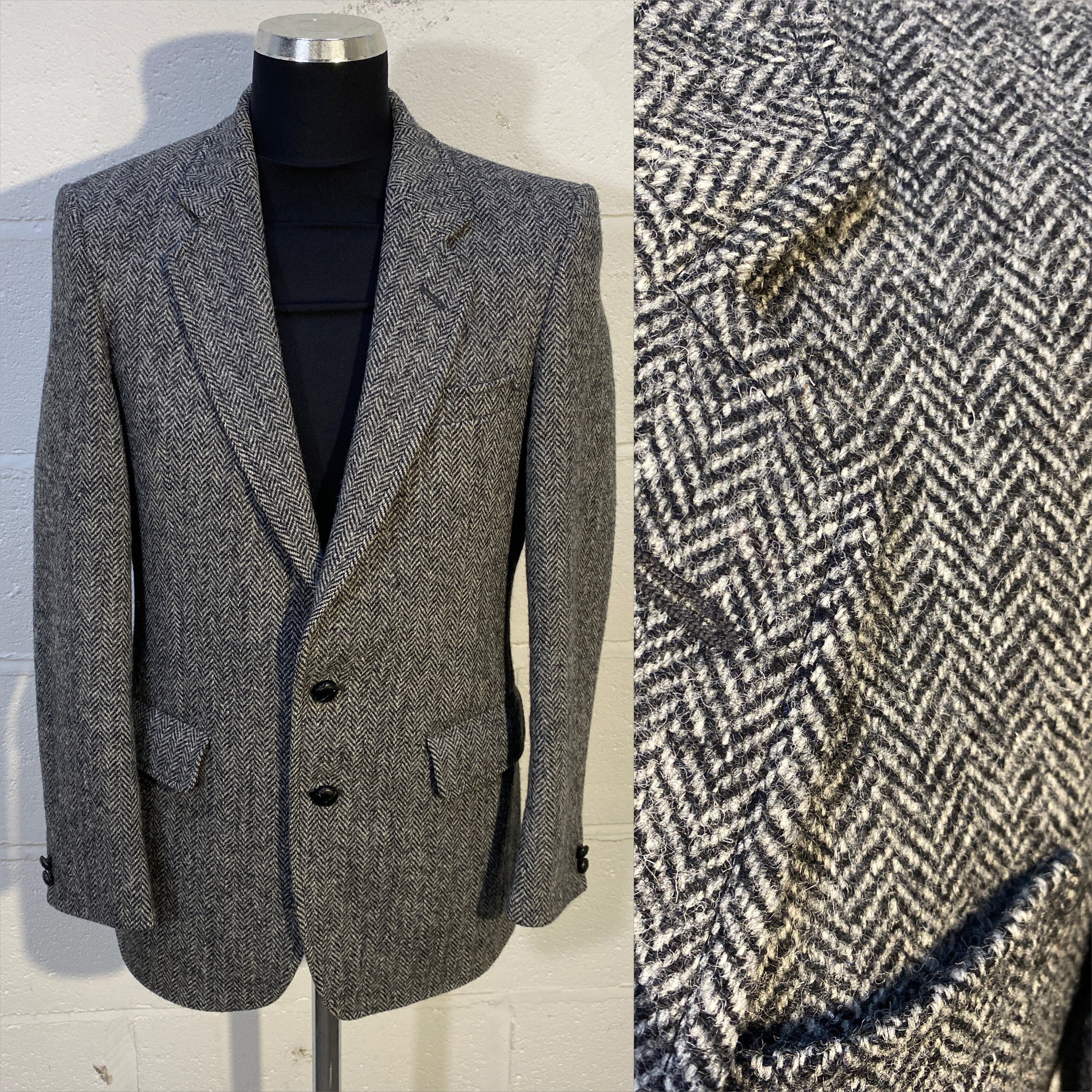 Image of Vtg 70S Wool Blazer Jkt Harris Tweed "Hammersley Of England "