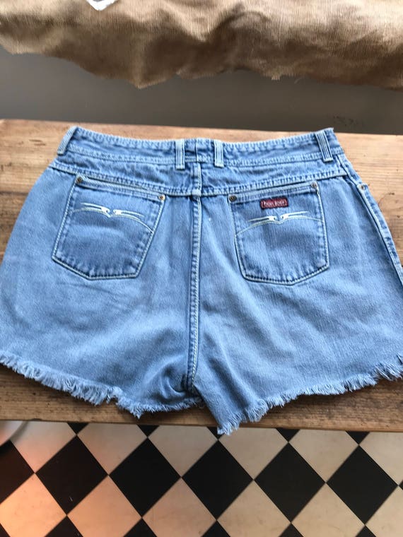 Vtg 34”w shorts 70s denim cut offs“Bon jour”made … - image 5