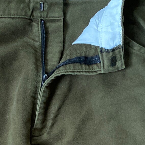 Vtg Gents Moleskin Trousers Dark Green 