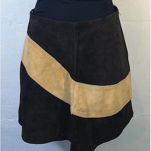 70s suede skirt-A line new- dead stock