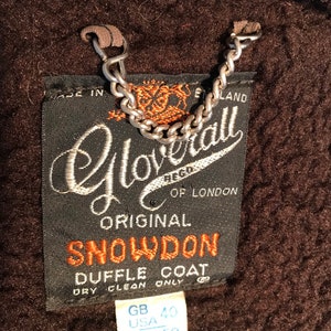 Vtg Cord Duffle Gloverall of London Original Snowdon Duffle coat image 3