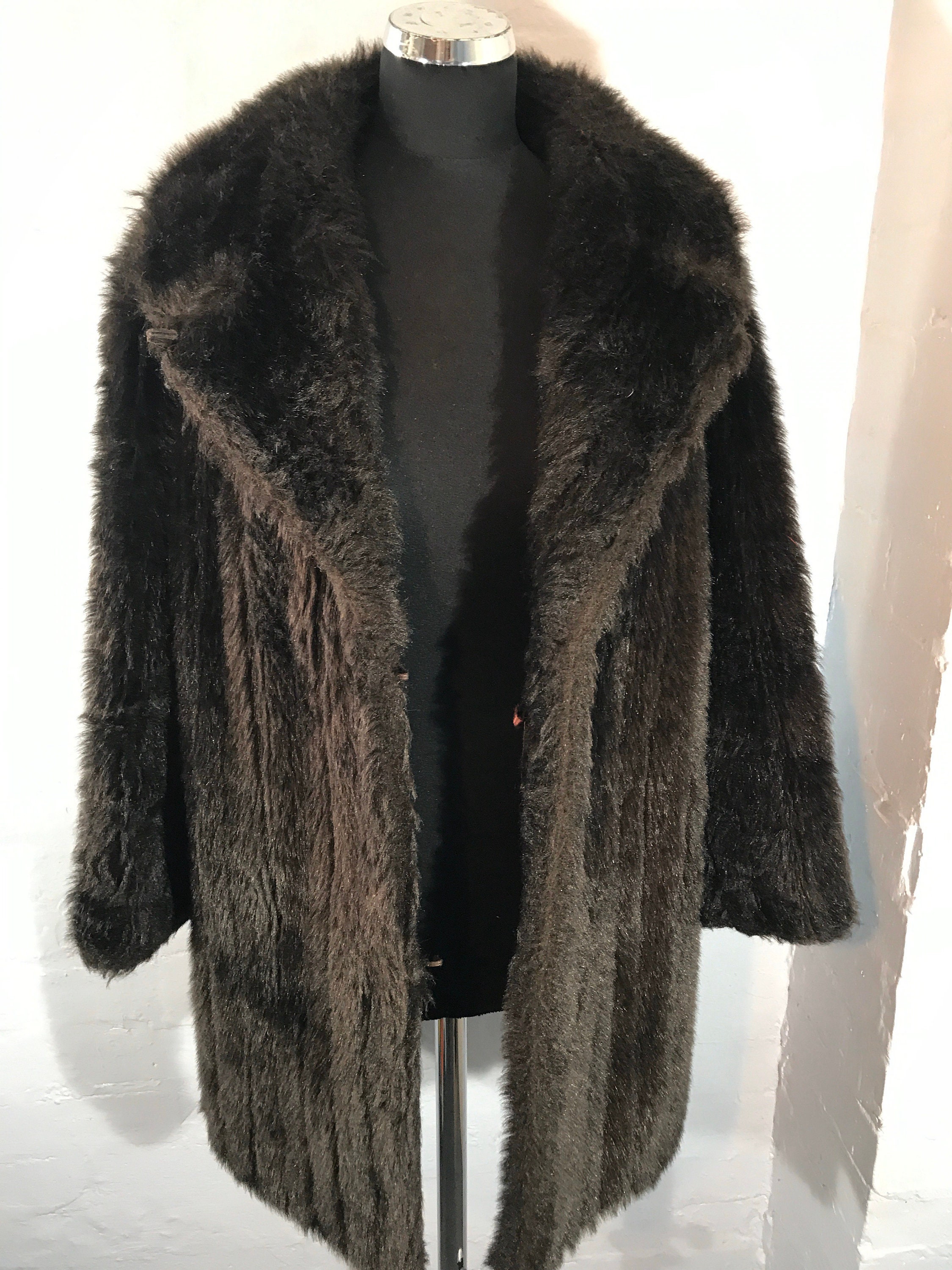 Vtg Faux Fur Coat mini Barmink dunbar Fabric | Etsy